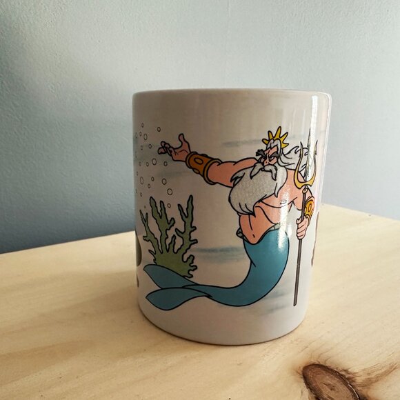Vintage Disney The Little Mermaid Mug | Rare | Ft. King Triton Ursula Flounder - Picture 6 of 10